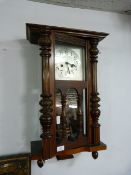 German Vienna Regulator Wall Clock With Eagle Top