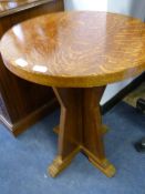 Circular oak Bar Table on Base