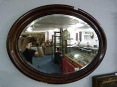 Oval Mahogany Framed Wall Mirror