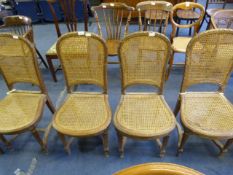Set of Four Dining Chairs with Bergere Seats and Backs