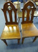 Pair of Mahogany Hall Chairs