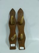 Pair of Oak and Antler Gun Rack