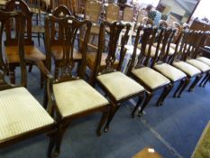 Set of Eight Dining Chairs Comprising of Six Side and Two Carvers