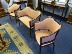 Mahogany Framed Inlaid Salon Suite