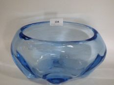 Large Blue Glass Bowl