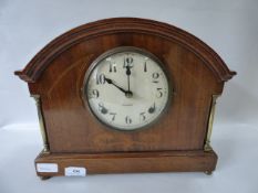 Inlaid Edwardian Mantel Clock with Columns