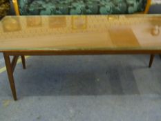 70's Style Rectangular Occasional Table on Tapered Legs