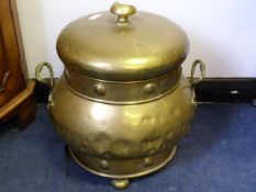 Brass Log Basket with Container