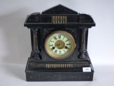 Black Wooden Cased Mantel Clock