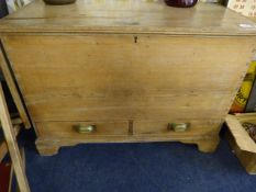Pine Blanket Box with Two Drawers