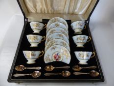 Boxset Hammersley Cups and Saucers with Teaspoons