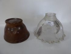 Jelly Mould and a Clear Glass Light Shade
