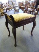 Mahogany Framed Piano Stool