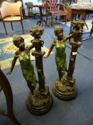 Pair of Figural Metal Lamp Bases