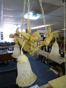 Chandelier Comprising of Three Cherubs and Shades