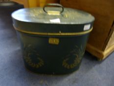 Hand Painted Metal Hat Box