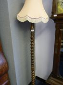 Oak Deco Barley Twist Standard Lamp with Shade