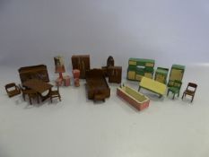 Box of Dinky Dolls House Furniture
