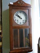 I. Schlenker-Grusen Oak Cased Wall Clock