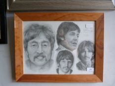 Framed Drawings of the Beatles