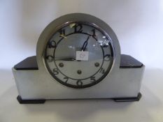 Painted Silver on Black Westminster Charms Mantel Clock