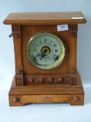 Fattorini & Sons of Bradford Faced Blond Oak Cased Mantel Clock