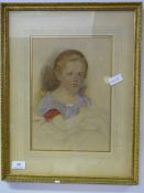 Gilt Framed Watercolour of a Young J.F Moore