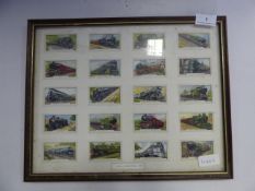 Framed Cigarette Cards of Trains