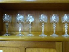 Set of Cut Glass Wine Glasses