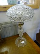 Cut Glass Mushroom Table Lamp