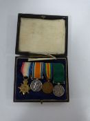 Miniature Version of the 1914/1919 War Medals and Ribbons in Case