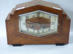 Walnut Cased Deco Mantel Clock