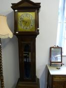 American Long Cased Clock with Brass Dial