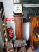 Oak Cased Grandfather Clock with Painted Face Aris Uppingham (A/F)