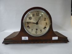 Oak Framed Napoleon's Hat Mantel Clock