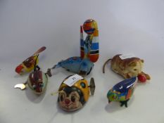 Collection of Six Wind-up Toys