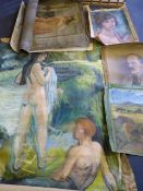 Collection of Painted Canvases