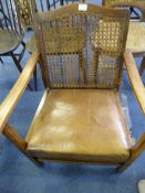 Occasional Chair with Bergere Back and Hide Seat