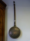 Copper and Mahogany Bed Warming Pan