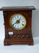 Fattorini & Sons of Bradford Faced Oak Cased Mantel Clock