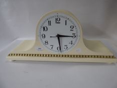 White Painted Napoleon's Hat Quartz Mantel Clock