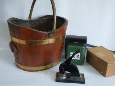Copper Coal Bucket, Stamp and a Instruments