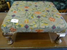 Tapestry Topped Footstool on Cabriole Legs