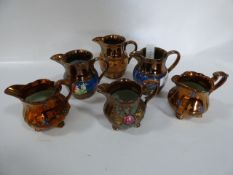 Collection of Six Lustreware Jugs