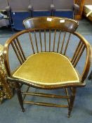 Slat Back Office Chair with Upholstered Seat