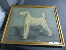 Gilt Framed Oil of a Terrier by Florence Williams
