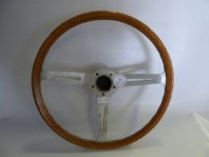 Wood and Aluminium Steering Wheel with Double L Logo (Les Leston)