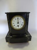 Black Marble Effect Mantel Clock