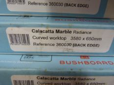 *Prema Bushboard Calacatta Marble Curved Worktop 3580mm by 650mm Ref:360030