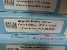 *Prema Bushboard Calacatta Marble Curved Worktop 3580mm by 650mm Ref:360030
